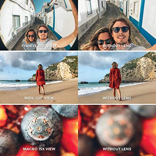 Black Eye Handy-Objektive zum Anklippen, 3 Objektive, kompatibel mit iPhone, iPad, Samsung Galaxy und allen Kamera-Handy-Modellen – G4CB002 – Bild 3