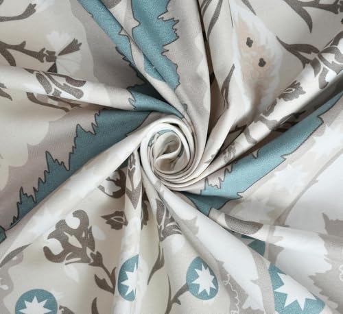 Image of COVE & HUES Cotton Diwan Set Covers |8 Pieces Diwan Cover Set|300 TC Fabric| Pure Cotton Printed Deewan Set (1 Single Bedsheet, 2 Bolster Covers, 5 Cushion Covers)|Blue White Floral|KC 07