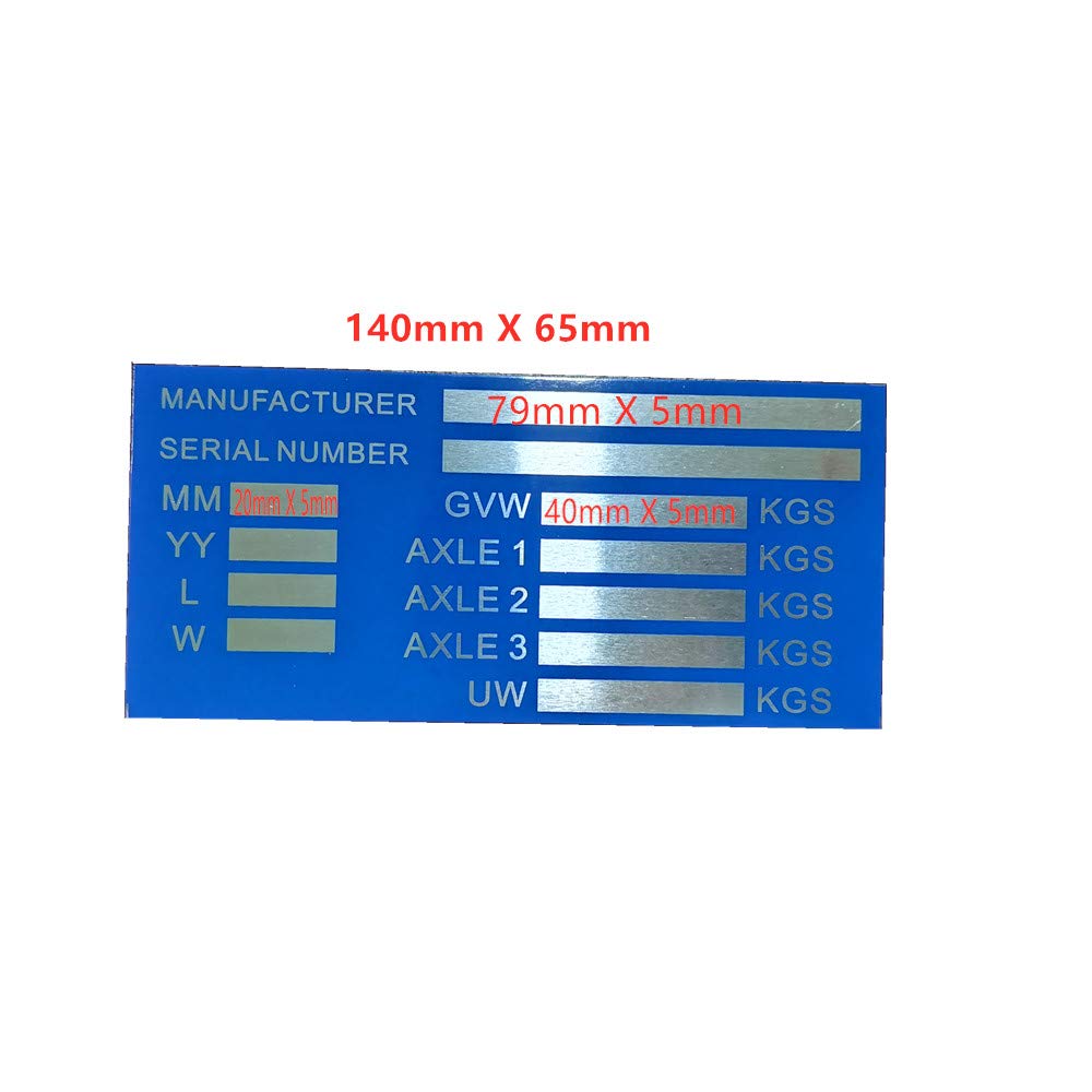 VIN SERIAL ID TAG PLATE DATA BLANK CAR TRUCK HOT ROD EQUIPMENT TRAILER - View #5