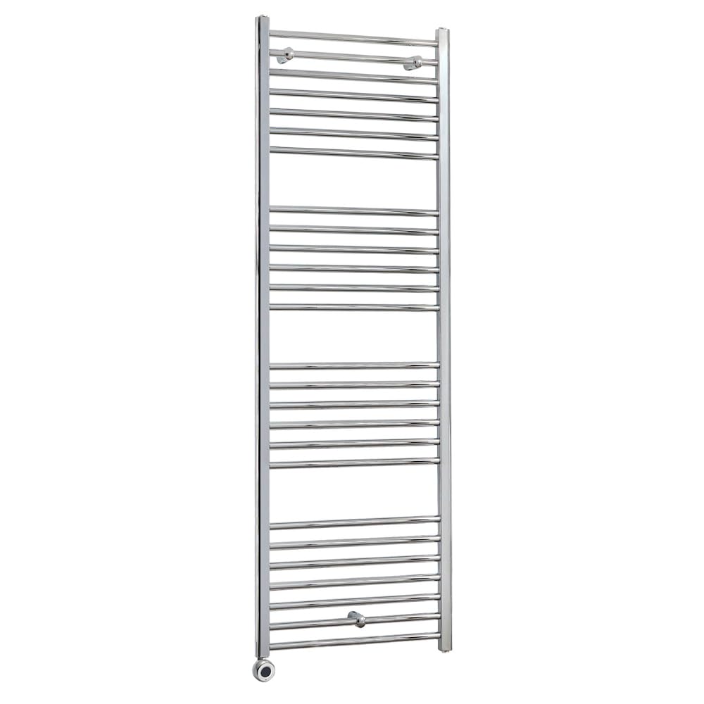 Milano Grey/Chrome X Ecoso Kent Electric - 1800Mm X 600Mm Curved Heated Towel Rail - With Wi-Fi Thermostatic Element