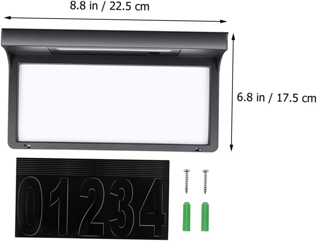 Solar House Number Sign Light Address Plaque for Outdoor Use Easy to Install for Gardens Yards Porches and Pathways