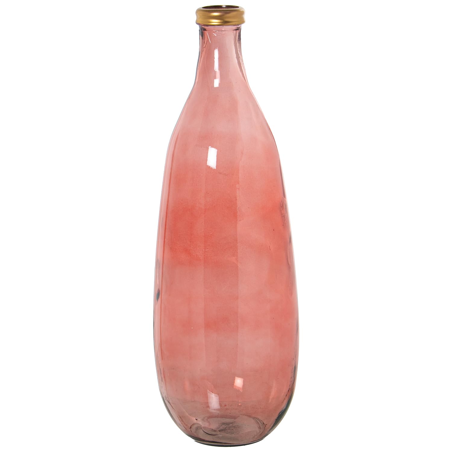 Vase verre recyclé rose 75cm d'exception fil doré