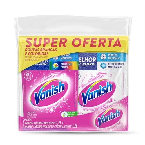 Kit Tira Manchas Vanish Gel Multiuso 1,2L + Crystal White 1,2L Kit Tira Manchas Vanish Gel Multiuso 1,2L + Crystal White 1,2L