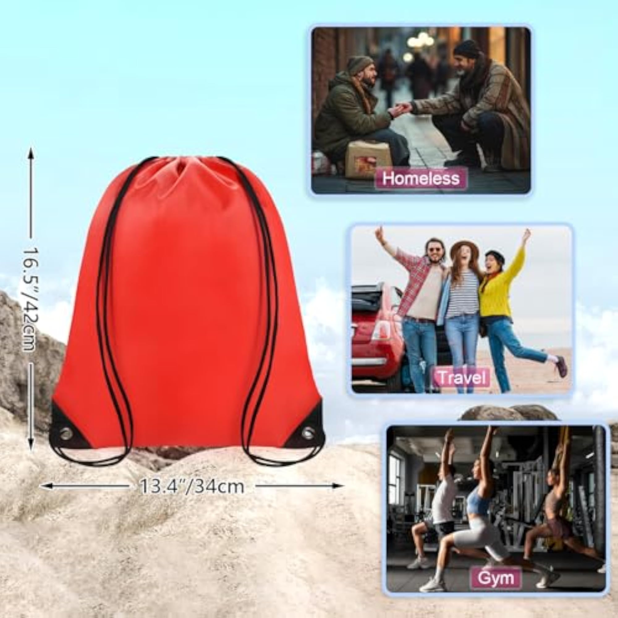Drawstring Backpack for Men and Women