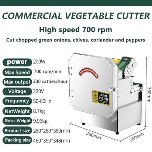 Cortadora eléctrica comercial para cebollín ajustable 200W miniatura 6