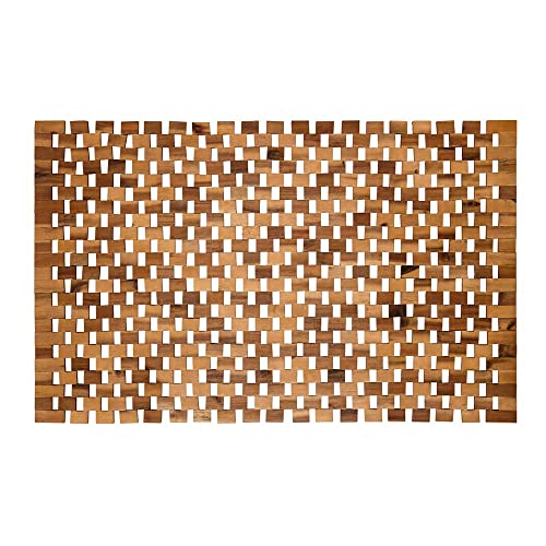 PANA eco Badematte Holz • Fußmatte 100% Akazienholz • Badvorleger Holz rutschfest • Holzmatte...
