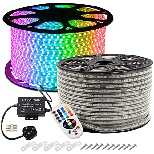 RGB LED Strip Lights, 25 Meters, 220V, Multi-Colour, IP65 Waterproof, Remote Controlled, for Indoor/Outdoor DecorationLED strip lights are a great choice for decoration