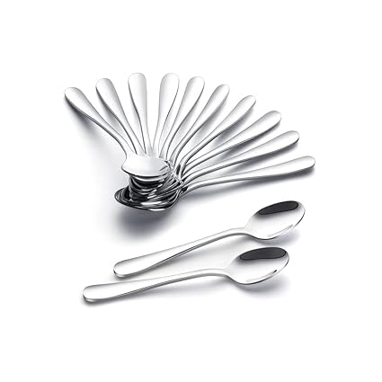IQCWOOD Coffee Spoons, 12 Piece Demitasse Espresso Spoons, 4.7 Inches Mini Dessert Spoons Stainless Steel Tea Spoons Small Spoons Dessert Spoons Tiny Spoons for Coffee Sugar, Tea, Ice Cream