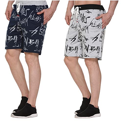 Image of Men's Cotton Sports Shorts with Zipper Pocket (Pack of 2)
