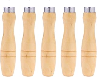 Yardwe 5pcs Wooden Handle for File Cutting Tool Craft(8 Inch)
