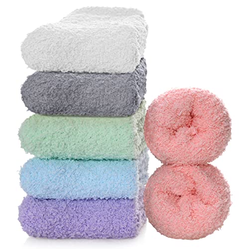 Image of MQELONG Womens Super Soft Fuzzy Cozy Home Sleeping Socks Microfiber Winter Warm Slipper Socks