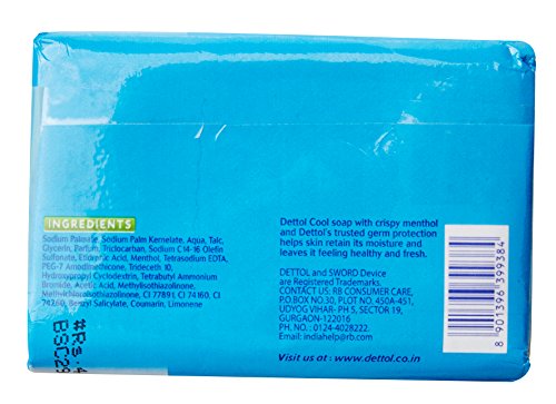 Image of Dettol Cool with Crispy Menthol Soap, 125g (Pack of 3) Save Rs 5