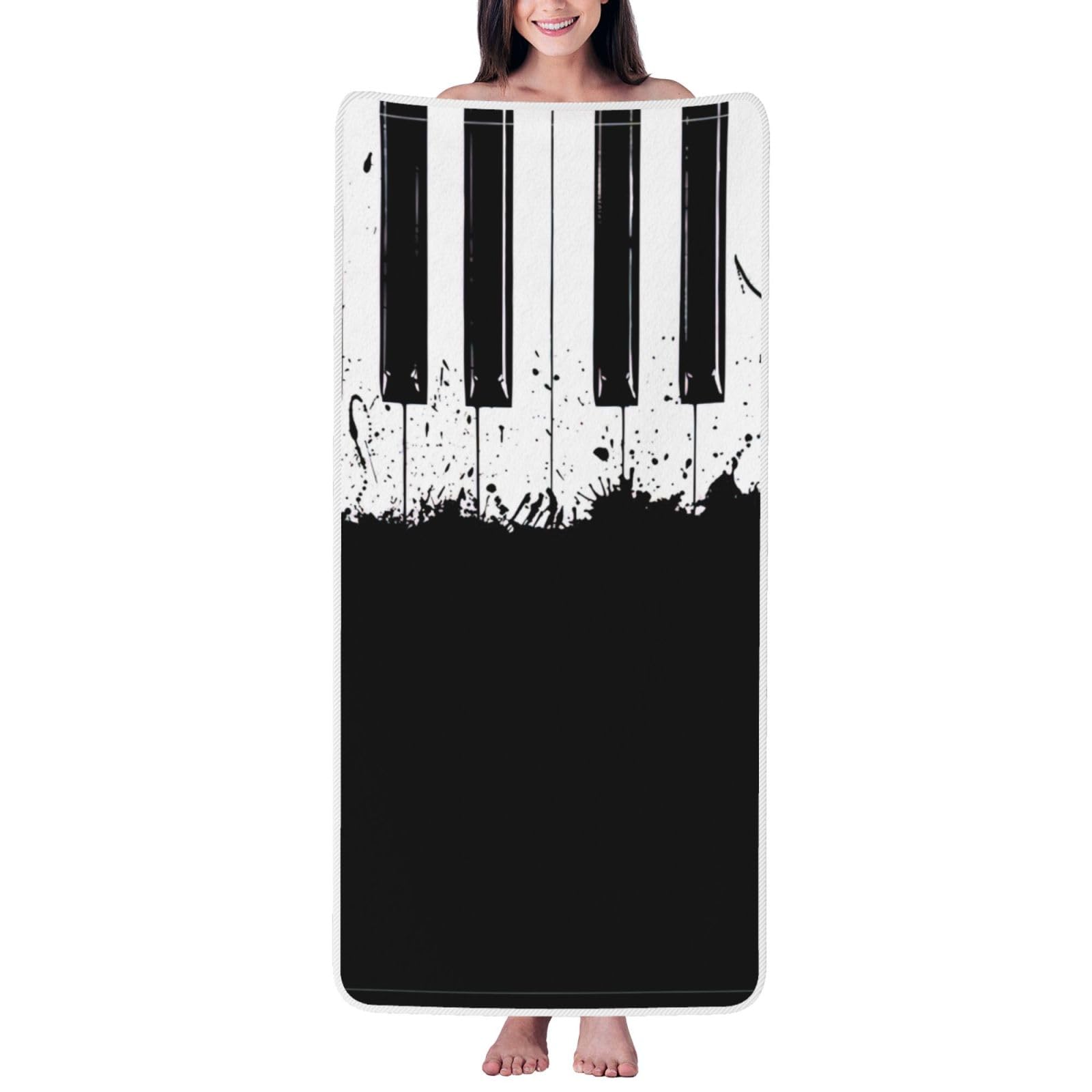 Toalla de baño de piano en terciopelo coral para tus días de spa y gimnasio