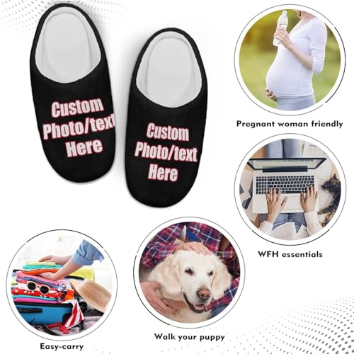 Custom Plush Slippers Men Women Boy Girl Cotton Shoes Cozy Customized Photo Text Keep Warm Slipper House Family Footwear Gifts4