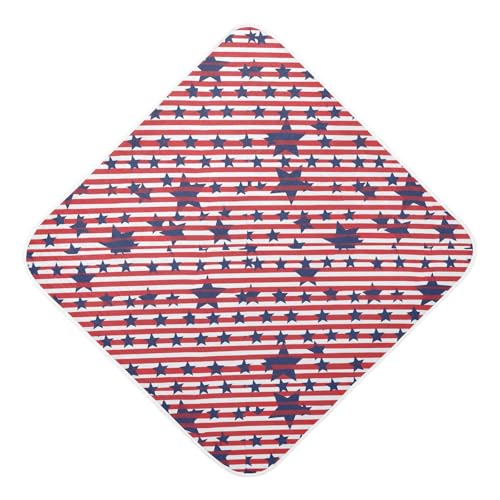 Msyxl Independence Day Hooded Towel - Ultra Soft & Absorbent Muslin Cotton Bath Towel for Babies, Toddlers, Newborn - Boys & Girls Essential 35