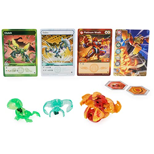 Bakugan Evolutions, Wrath With Nano Clutch And Echo Platinum Power Up Pack, True Metal Bakugan Action Figure, 2 Nanogan, 2 Bakucore, 2 Ability Cards, Kids Toys For Boys And Girls, Ages 6 And Up #TOP1
