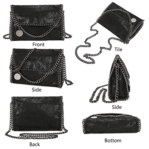JOTHIN Crossbody Bags for Women Designer Handbags for Women Clutch Chain Purse Women's Shoulder Handbags(Black)4
