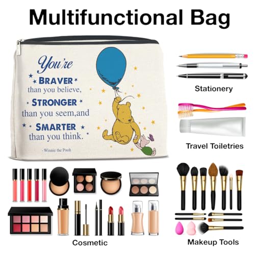 YeleY Friendship Inspirational Pooh Bear for Women Pooh Bear Cosmetic Makeup Bag for Teens Women Friends Sisters Daughter4
