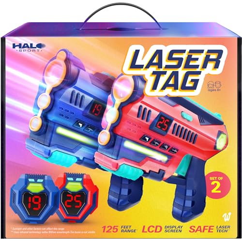 Halo Sport Laser Tag Set of 2 - Gifts for 8 9 10 11 12 13 Year Old Boy Gifts Birthday - Christmas Toys for Boys Ages 8-12 Years - Teens Boys Toys Age 8-10 Years Gift - Lazer Tag Guns & Vests