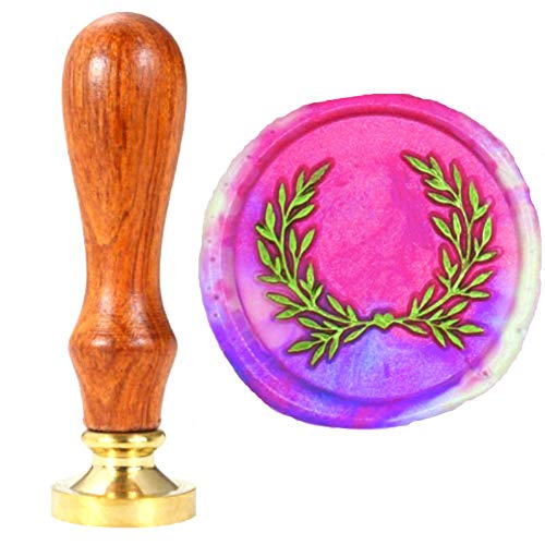 Cachet de cire Anbose avec poignée en bois et sceaux en cuivre - Style rétro - Pour lettres, cartes d'invitation Cover