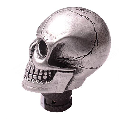 Autoboy Aby Skull Head Gear Stick Shift Shifter Knob Lever Cover Universal Fit For Most Manual Transmission Vehicles(Silver) #TOP1