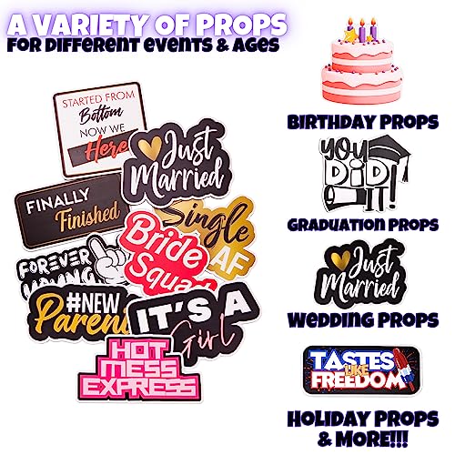 Elevate Your Photo Booth Experience with Durable & Waterproof Photo Booth Props - Perfect for Weddings, Birthdays, & Photo Booth Businesses - PVC Foamboard Photo Props -10 Pieces per Set - Image 6