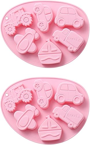 Molde de silicona para hornear, molde de chocolate de dibujos animados, molde de transporte de silicona, moldes de galletas de silicona, moldes para