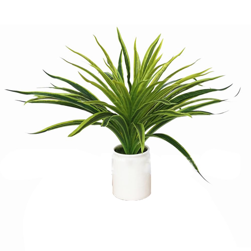 Fituenly Artificial Chlorophytum, Spider Plant Flowers Bonsai for Home Garden Office Decoration (pot No Include)