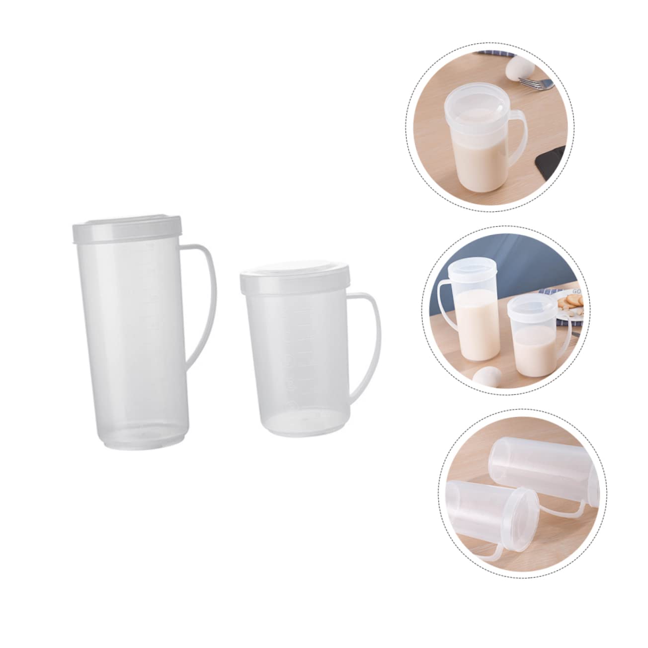 SOLUSTRE 6pièces à Mesurer Plastique Avec Échelle Récipients Pour Café Lait Et Jus Utilisation -