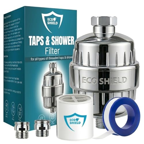 Image of Eco Shield 20 Stage Hard Water Softener Filter For All Taps & Shower Heads | Prevents Skin Dryness & Hair Fall | Removes 2X Calcium & Magnesium | Universal Fit With 2 Connectors | Easy Installation