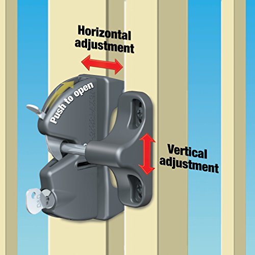 National Hardware N346-201 4-9/16 Inch Lokklatch Automatic Keyed Gate Lock Latch In Black thumb #15