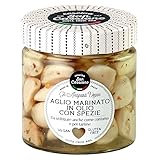 cascina san cassiano aglio in spicchi pelati marinato in olio di semi di girasole con spezie conserva sottolio vegan senza glutine - vasetto da 190g