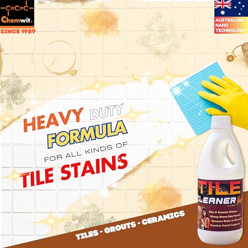 Image of Chemwit Tile Cleaner Liquid Strong - Heavy Duty - Australian Technology for Bathroom & Kitchen Floor & Wall Tiles - Removes Stains from Tiles - Grouts - Ceramics.