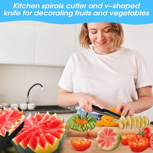 Kitchen Spiral and V-Shaped Tools, Carving and Spiralizer for Vegetables Fruits, Create Culinary Masterpieces with Ease, Kitchen Accessories for Creative Food (1 Set) - Image 6