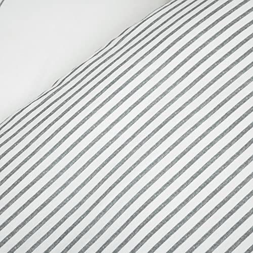 Image of Lush Decor Farmhouse Stripe Reversible Cotton Duvet Cover Twin XL Size 2 Piece Set Dark Gray - Twin XL Bedding Set - Striped Duvet Cover - Dorm Essentials