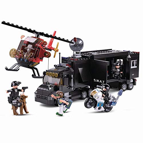Sluban Kids Creative Building Blocks Set | Imaginative Indoor Games Toys for Kids | Mega SWAT Set, Police Set, Car, Jeep and more (SWAT Mobile)