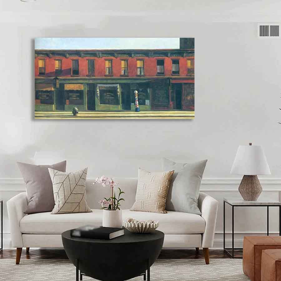 Amazon.com: Edward Hopper《Early Sunday Morning》Canvas Painting