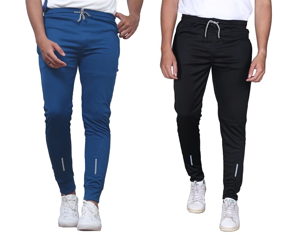 Men's Regular Fit Track Pants Combo Pack of 2 | Sports Wear with Pockets | Elastic Waist & Drawstring | Lightweight Gym, Running, Jogging, and Casual Trackpants-picture-11