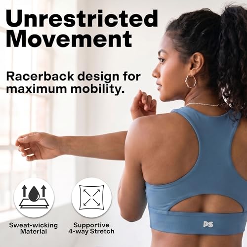 Image of POPSUGAR Sports Bras for Women - Y Back, High Neck, Strappy & Long Line Padded Racerback Bra Workout Yoga Top Racer Back Bra
