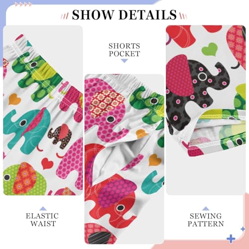 ZZXXB Polka Dots Elephant Boys Long Pants Soft Trousers Elastic Waist Kids Lounge Bottoms with Pockets S-XL4