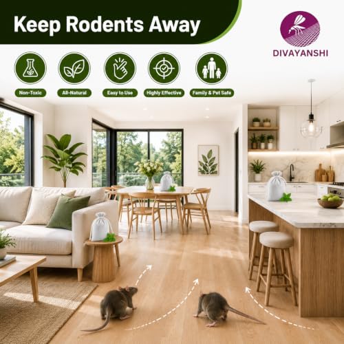 Image of Divayanshi Rat Repellent Tablets for Car Engine & Home | Peppermint Oil Mouse & Rodent Repellent | Non-Toxic Rat Deterrent for Car, Bike, Truck, Garage & Warehouse | Pack of 10
