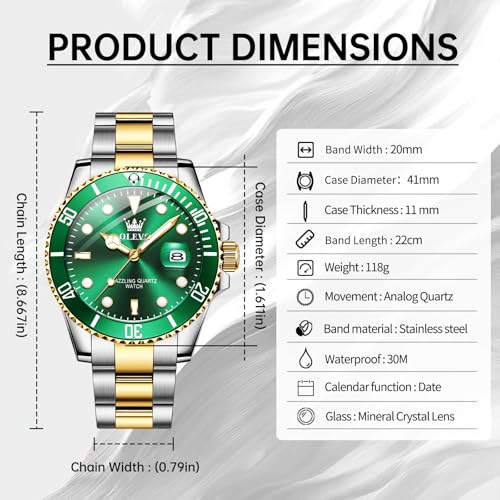 Image of OLEVS Watch Men Luxury Dress Stainless Steel Date Analog Watch Waterproof