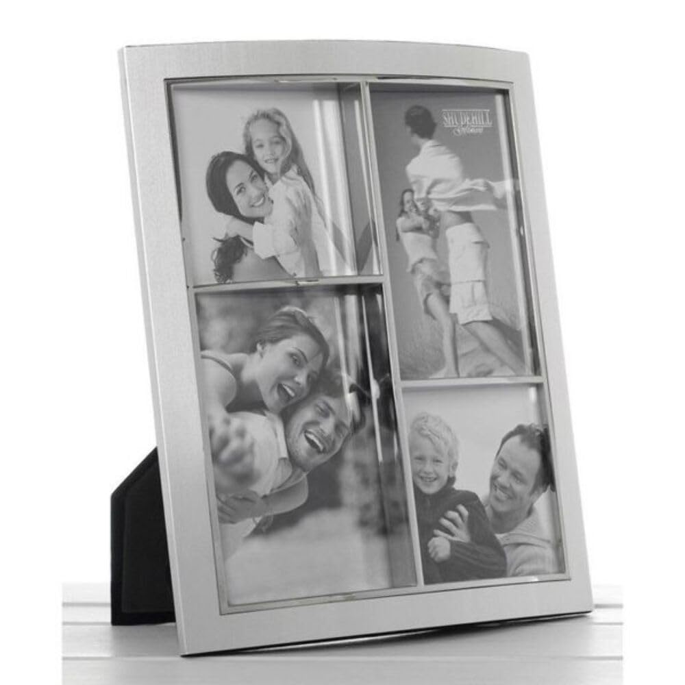 Shudehill Giftware 4 Picture Decorative Collage Chrome Family Photo Frame