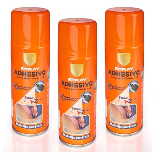 Spray Adhesivo Multisuperficie 200ml - Pegamento en Spray Multiuso Seca en 2 minuto, Resistente a la Humedad (Pack 3)