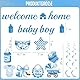 Willkommen Zuhause Baby Deko Junge - 10 Stück Blau Welcome Home Banner Hängend Wirbel Girlande Herzlich Wilkommensdeko Babyparty Baby Shower Dekoration Kleinkinderzimmer Home Deko