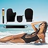 5-Pieces-Self-Tanning-Mitt-Applicator-Kit-Includes-Exfoliating-Glove-Tanning-Mitt-Mini-Face-Mitt-Back-Lotion-Applicator-with-Self-Tanner-Brush-Large-Flat-Top-Makeup-Brush-Black 5 Pieces Self Tanning Mitt Applicator Kit, Includes Exfoliating Glove, Tanning Mitt, Mini Face Mitt, Back Lotion Applicator with Self Tanner Brush Large Flat Top Makeup Brush (Black)