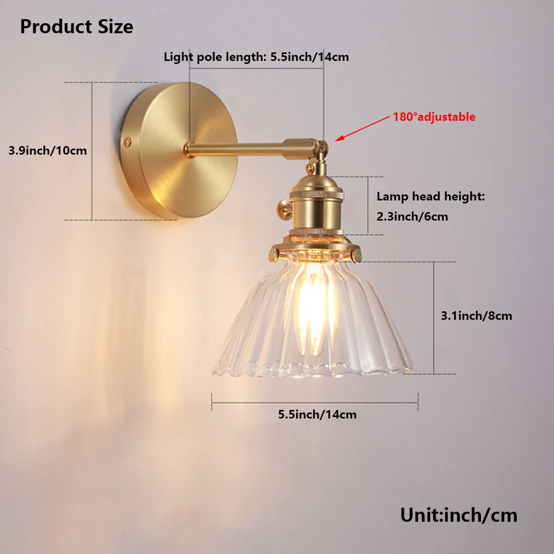 Amazon.co.jp : 工業用ブラケットライトガラスランプカバーレトロ