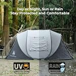 4 Person Pop Up Camping Tente, Imperméable tentes familiales instantanées, Installation facile avec 2 Portes Camping Tente pour Randonnée & Voyageur, Gris