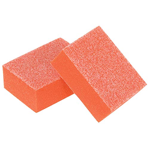 ForPro Pre-Cut Mini Block, Orange, 100/180 Grit, Perforated, Double-Sided Manicure & Pedicure Nail Buffer, 1.25” L x .875” W x .5” H, 1512-Count