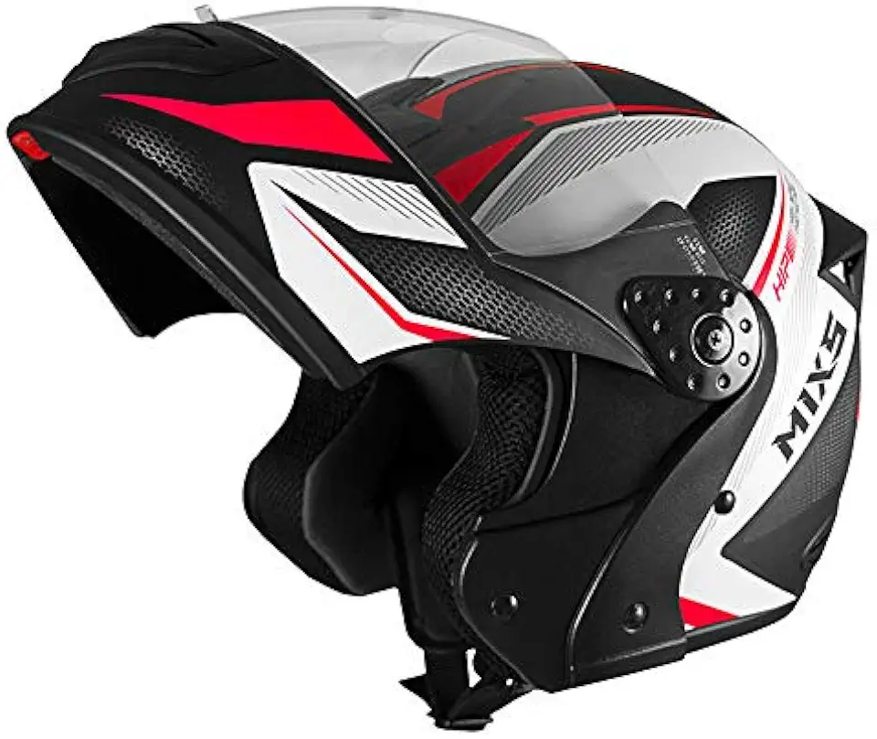 Capacete de Moto Mixs Gladiator Neo Brilhante Escamoteavel Articulado Robocop Rosa